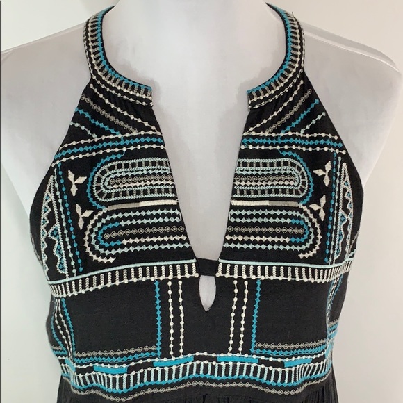 TMHL tribal Embroidered black sleeveless dress EUC - Picture 4 of 8